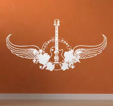 Gitarre mit Flügeln Aufkleber - TenStickers