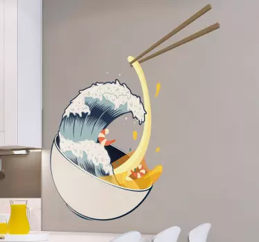 Große welle ramen nach hause wandaufkleber - TenStickers