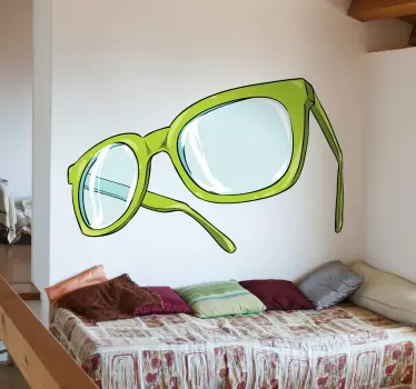 Grüne Brille Aufkleber - TenStickers