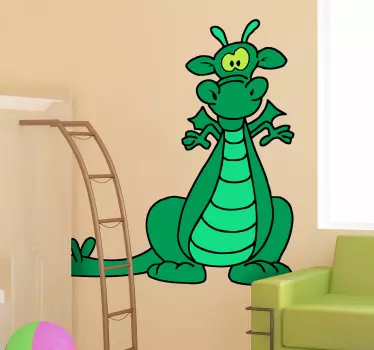 Wandtattoo Kinderzimmer grüner Drache - TenStickers