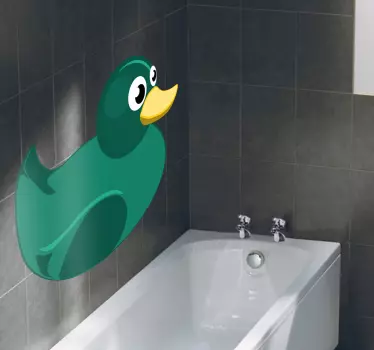 Grünes Quietscheentchen Aufkleber - TenStickers