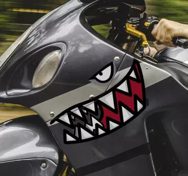 Motorrad Folie grinsender Hai - TenStickers