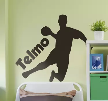 Handball Spieler Silhouette Wandtattoo mit Namen - TenStickers