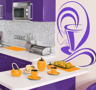 Heiße Kaffeetasse Aufkleber - TenStickers