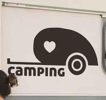 Herz camping caravan aufkleber - TenStickers