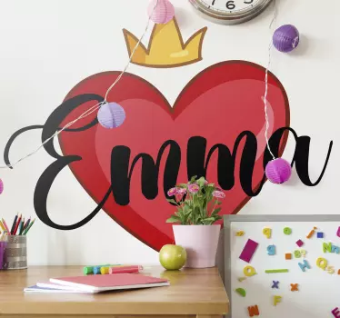 Wandtattoo Jugendzimmer Liebe Namen mit Herz - TenStickers