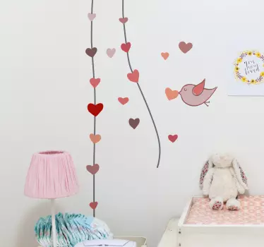 Herz Vogel Sticker - TenStickers