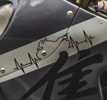 Herzschlag Spur Motorrad Aufkleber - TenStickers