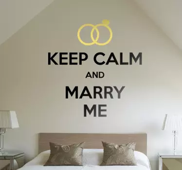 Hochzeitssticker Keep Calm and Marry Me - TenStickers