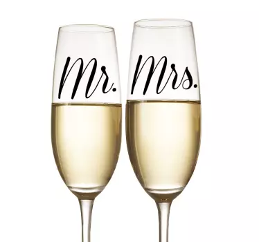 Hochzeitsaufkleber Mr. Mrs. Schriftzug - TenStickers