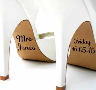 Hochzeitsaufkleber Name und Datum - TenStickers