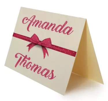 Hochzeitsaufkleber Namen mit Schleife - TenStickers