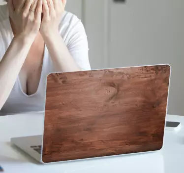 Holzmuster laptop sticker - TenStickers