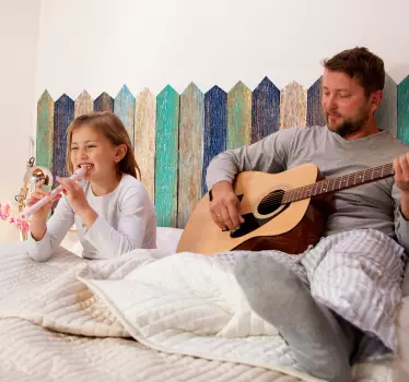 Holzzaun Kopfteil Wandtattoo Schlafzimmer - TenStickers