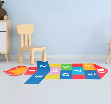 Wandtattoo Kinderzimmer Raketenspiel Bodenaufkleber - TenStickers