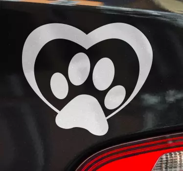 Hund Pfotenabdruck Auto Aufkleber - TenStickers