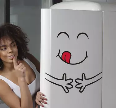 Kühlschrank Folie Hungriger Emoji - TenStickers