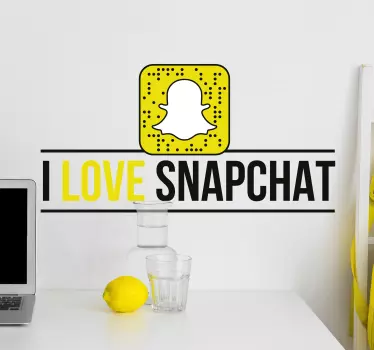 Ich liebe snapchat nach hause wandaufkleber - TenStickers