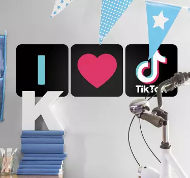 Ich liebe tik tok nach hause wandaufkleber - TenStickers
