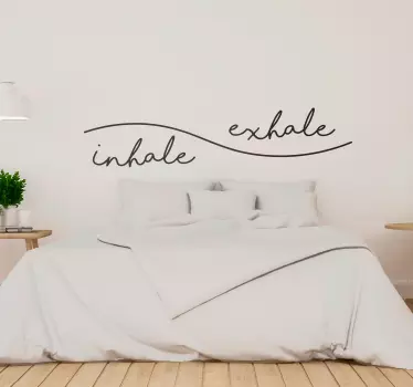Inhale Exhale Kopfteil Wandtattoo - TenStickers