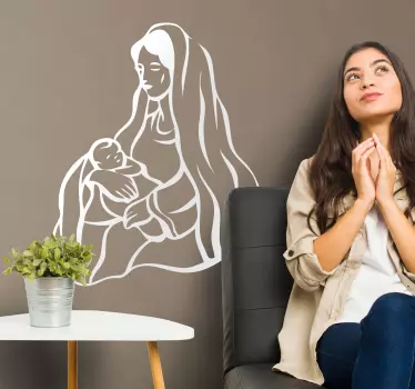 Jesuskind und Maria Aufkleber - TenStickers