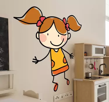 Junges Mädchen Comic Aufkleber - TenStickers