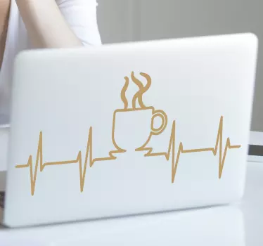 Kaffee auf der rettungsleine Laptop Aufkleber - TenStickers