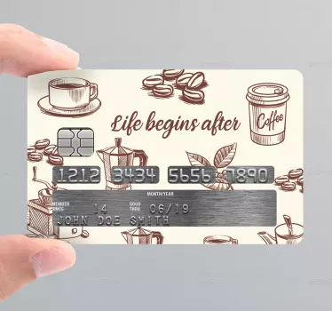 Kaffee Kreditkartenaufkleber - TenStickers