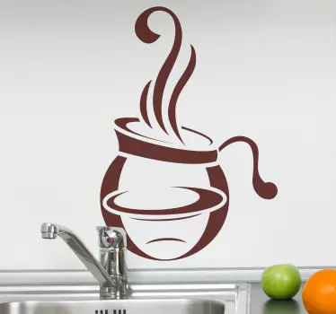 Kaffeekanne Sticker - TenStickers