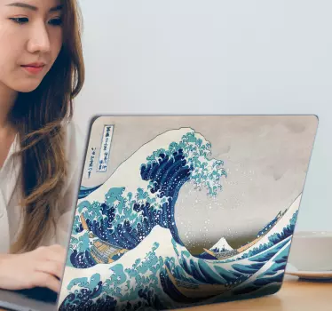 Kanagawa Welle Laptop Aufkleber - TenStickers