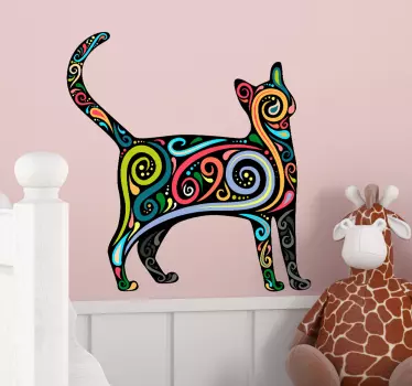 Katze Muster Aufkleber - TenStickers