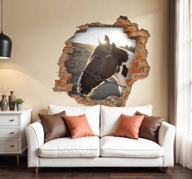 Wandtattoo visuelle Effekte pferd durch die wand - TenStickers