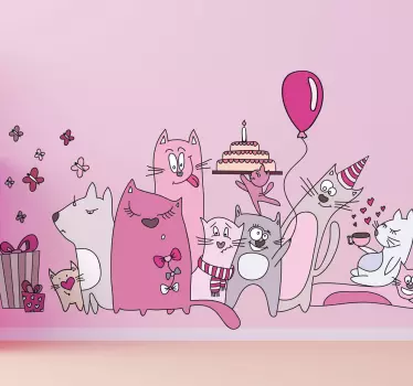 Katzengeburtstag Aufkleber - TenStickers
