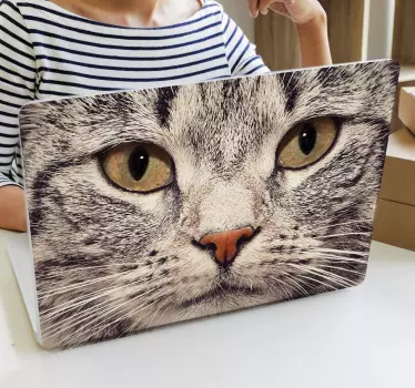 Katzengesicht Notebook Aufkleber - TenStickers