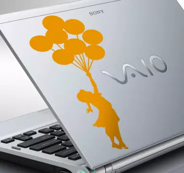 Kind mit Luftballons Banksy Laptop Sticker - TenStickers