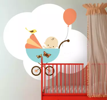 Kinderwagen Wolke Aufkleber - TenStickers