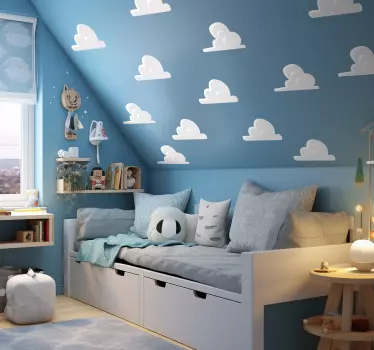 Wandtattoo Kinderzimmer andys zimmer-set aus wolken - TenStickers