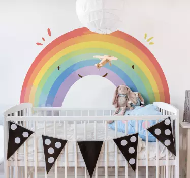 Kinderzimmer Wandtattoo Aquarell strukturierter Regenbogen - TenStickers