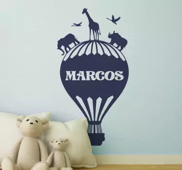 Kinderzimmer Wandtattoo Ballon mit Dschungeltieren - TenStickers