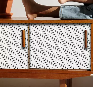 Klebefolie für Möbel Schwarz weißes Zickzack Muster - TenStickers