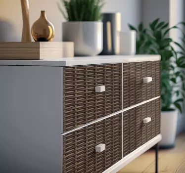 möbelfolie geflochtenes Rattan - TenStickers