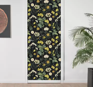 Klebefolie für Möbel gelbes Blumenmuster - TenStickers