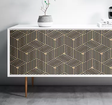 Klebefolie für Möbel Goldenes geometrisches dekomuster - TenStickers
