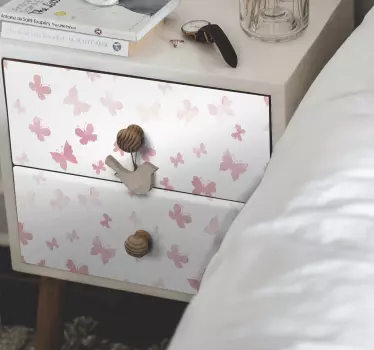 Wandtattoo Schlafzimmer Klebefolie Möbel Rosa Schmetterlinge - TenStickers