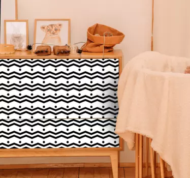 Klebefolie für Möbel Schwarze Zick-Zack-Linien - TenStickers