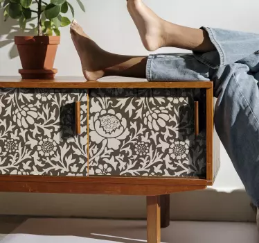 Klebefolie für Möbel Retro Blumenmuster - TenStickers