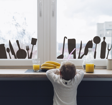 Fensteraufkleber Küchenutensilien - TenStickers