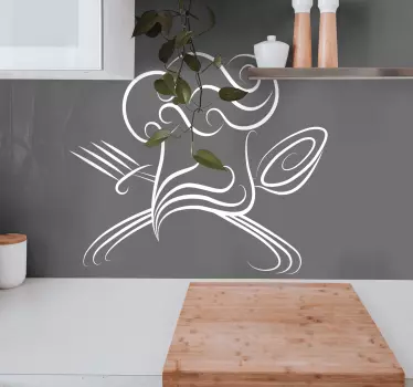Kochmütze Besteck Aufkleber - TenStickers