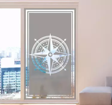 Fensteraufkleber Kompass Sichtschutz - TenStickers