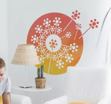 Korallenfarbe Pusteblume Wandtattoo - TenStickers